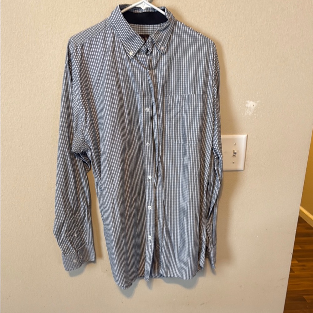 Classic Blue and White Checkered Men's Shirt